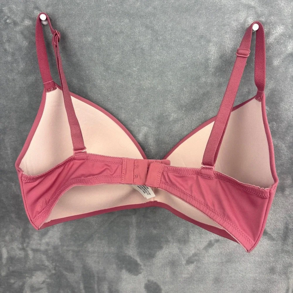 PINK Victoria's Secret Wear Everywhere Wireless Push Up Bra 34D Rose Pink Lounge - Picture 5 of 8